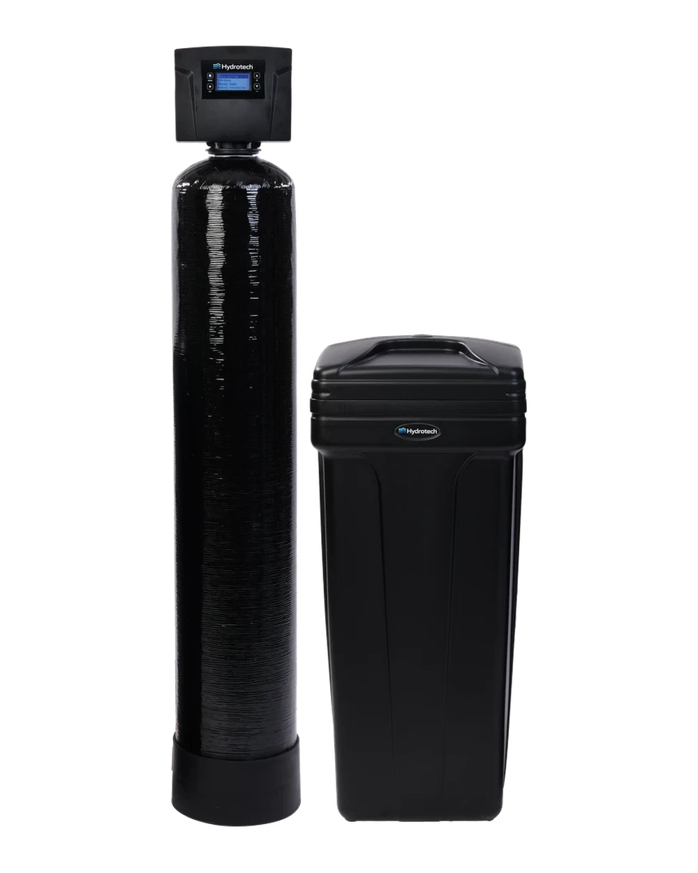 Water softener resin tank with digital valve and brine tank