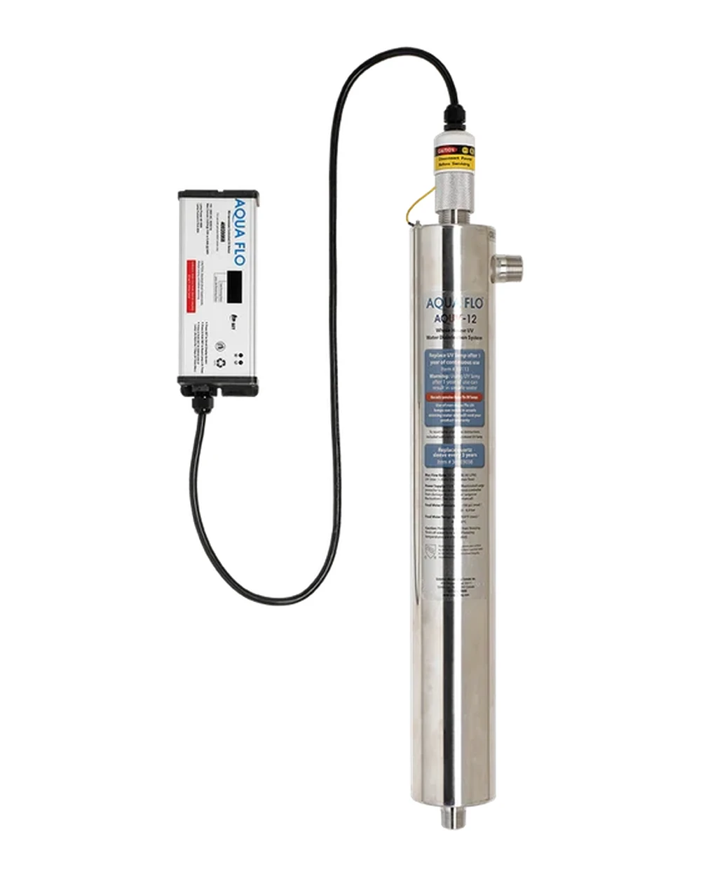Whole-house ultraviolet disinfection system with sediment prefilter
